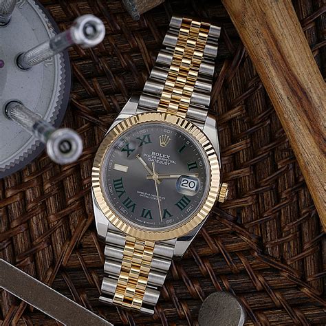 rolex wimbledon 41mm two tone